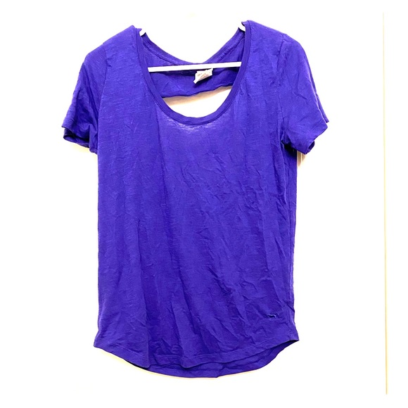 PINK Victoria's Secret Tops - PINK Dark Purple Open Back T Shirt